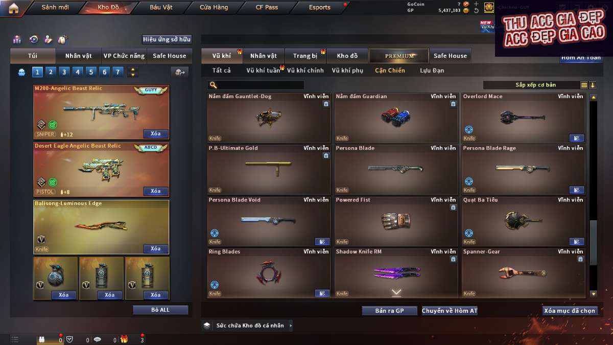 shop acc cf uy tin gia re